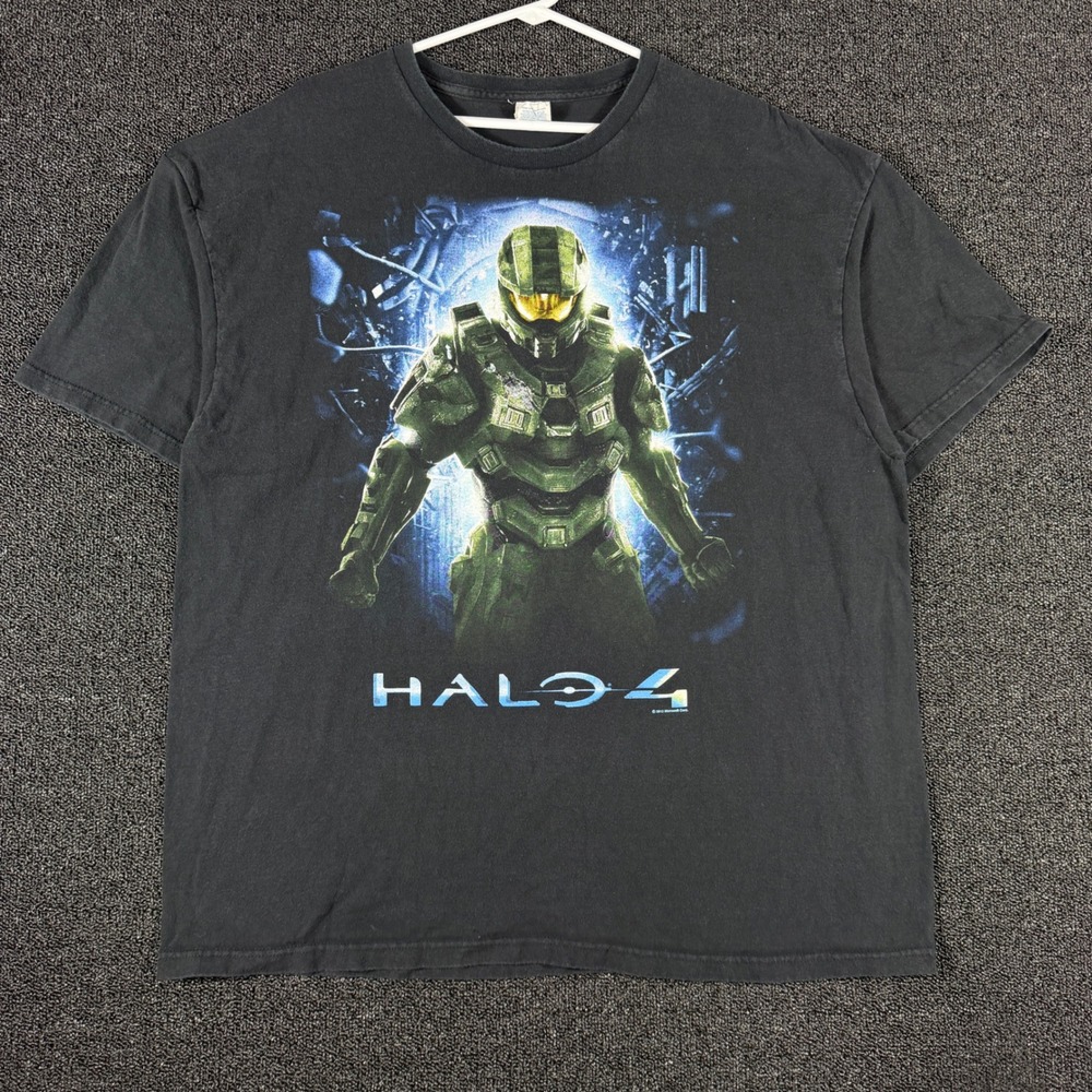 Halo 4 Master Chief Graphic T-Shirt Men;s 2XL Black 2012 Microsoft Gamer Gaming